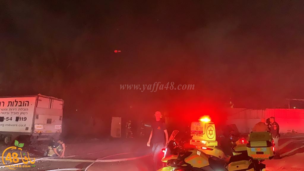 يافا: حريق كبير في مجموعة كرفانات والاطفائية تهرع للمكان